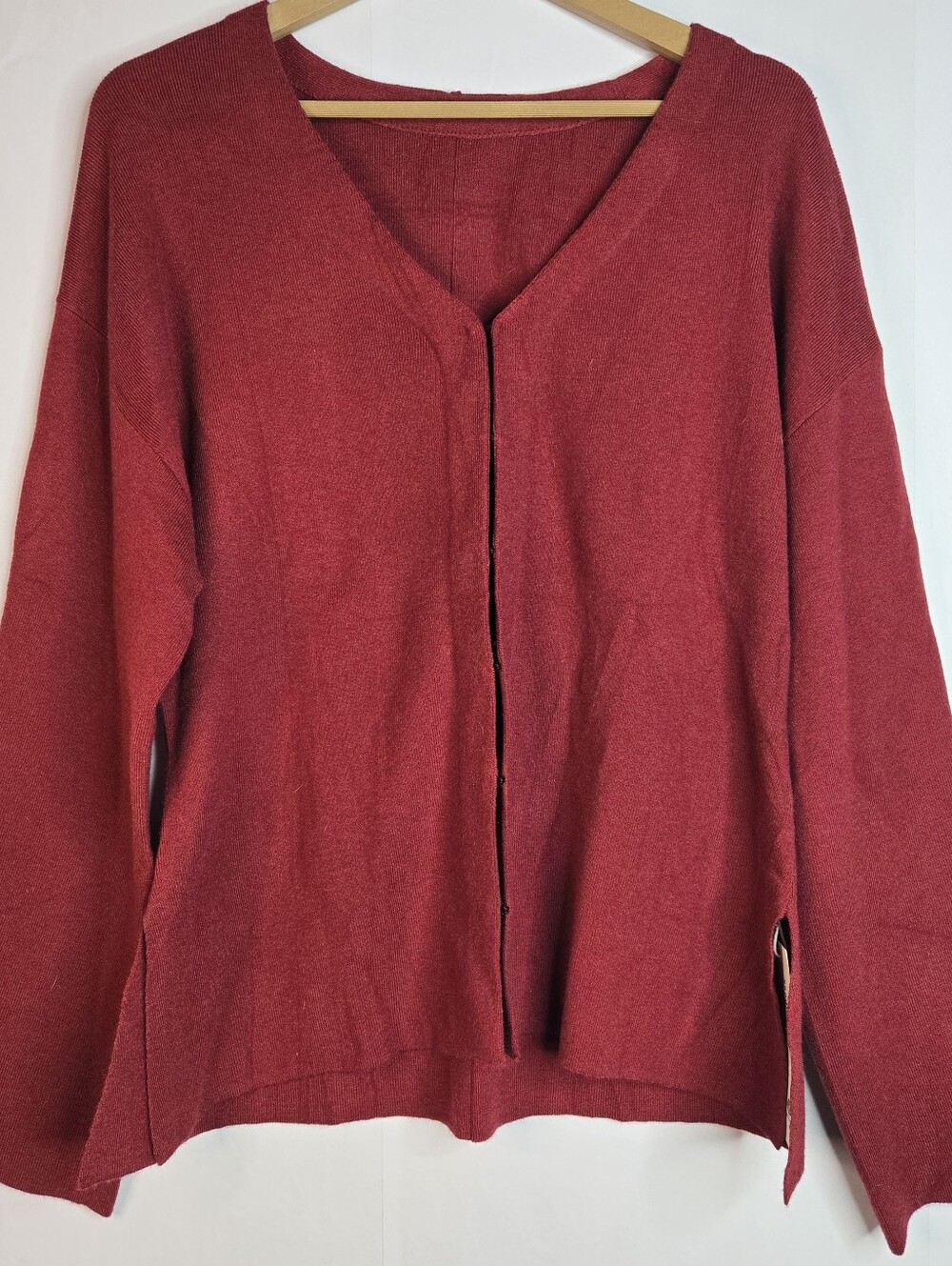 Saodimallsu Woman Size XXL Deep Merlot Lightweight Cardigan NWT Hook&Eye Closure